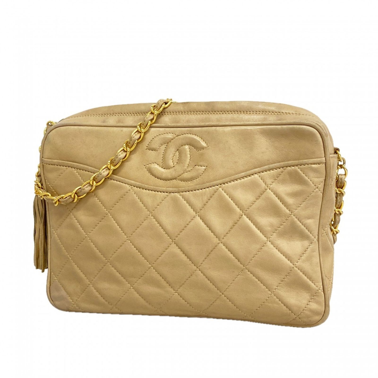 シャネル(Chanel) シャネル ショルダーバッグ マトラッセ 付きチェーンショルダー ラムスキン ベージュ レディース P2960785