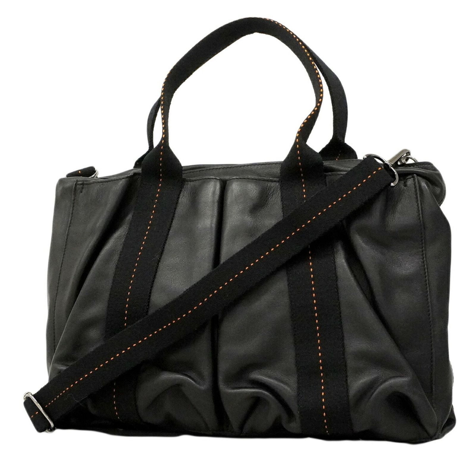 エルメス(Hermes) エルメス ハンドバッグ キャラバンホリゾンタルMM レザー ブラック 2wayバッグレディース OP003499