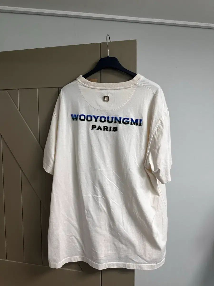 WOOYOUNGMI ウーヨンミ バックロゴ ファジー 半袖Tシャツ 50サイズ