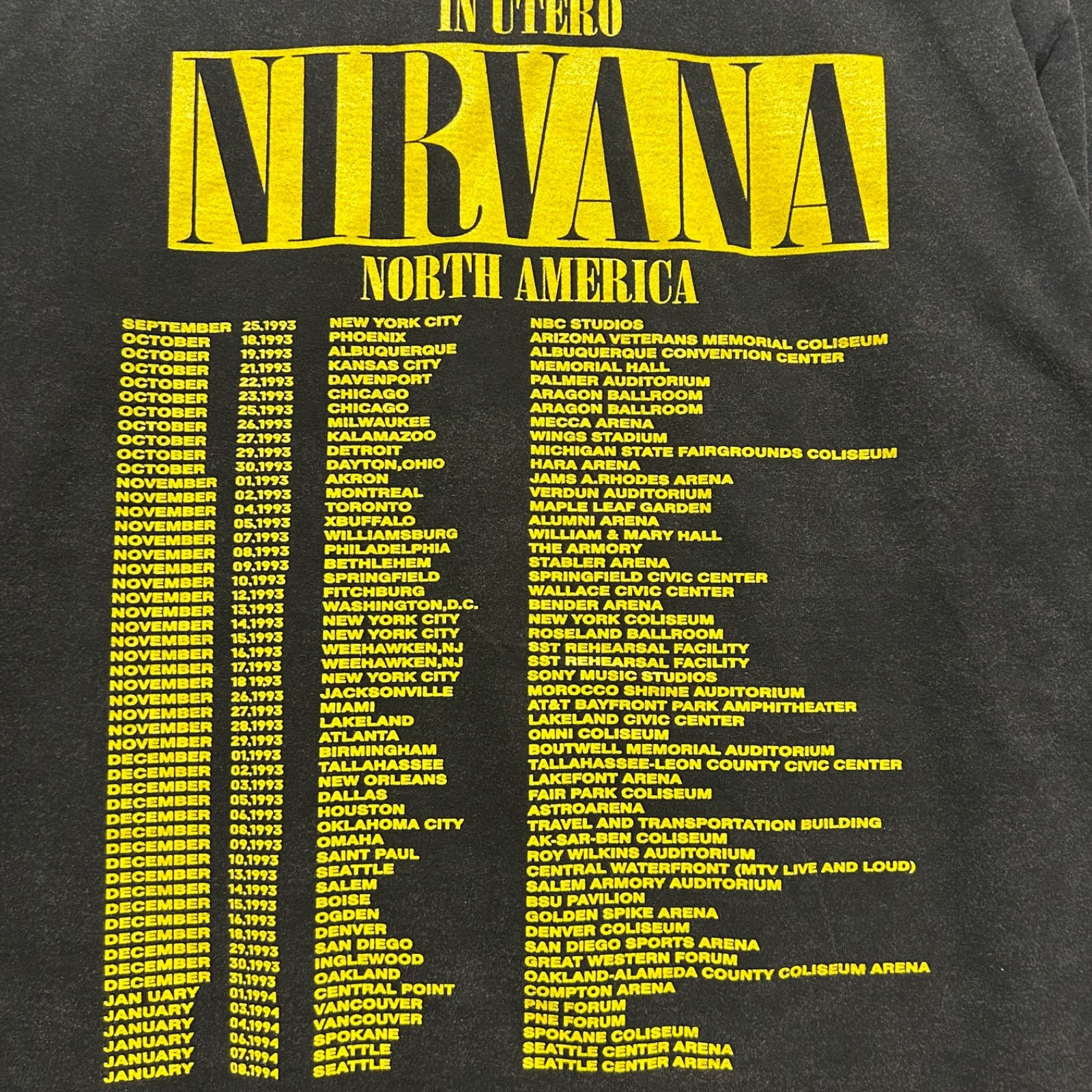 新品 NIRVANA ニルヴァーナ IN UTERO イン・ユーテロ バンドTシャツ 墨