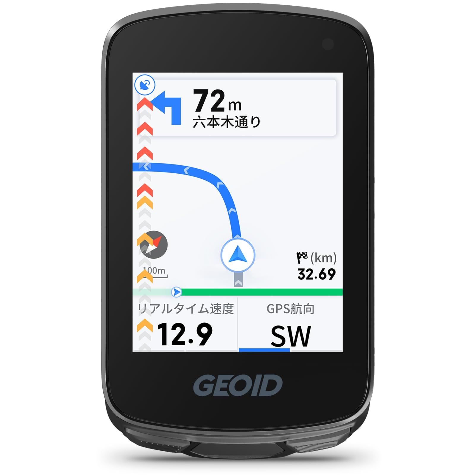 GEOID CC700 2.8インチ カラースクリーン ワイヤレス自転車/サイクルコンピュータ - ルート再設定機能付きルートナビゲーション, WiFi自動同期, ANT+/Bluetooth, 高速5秒GPS測位, 制限のない屋内トレーニング