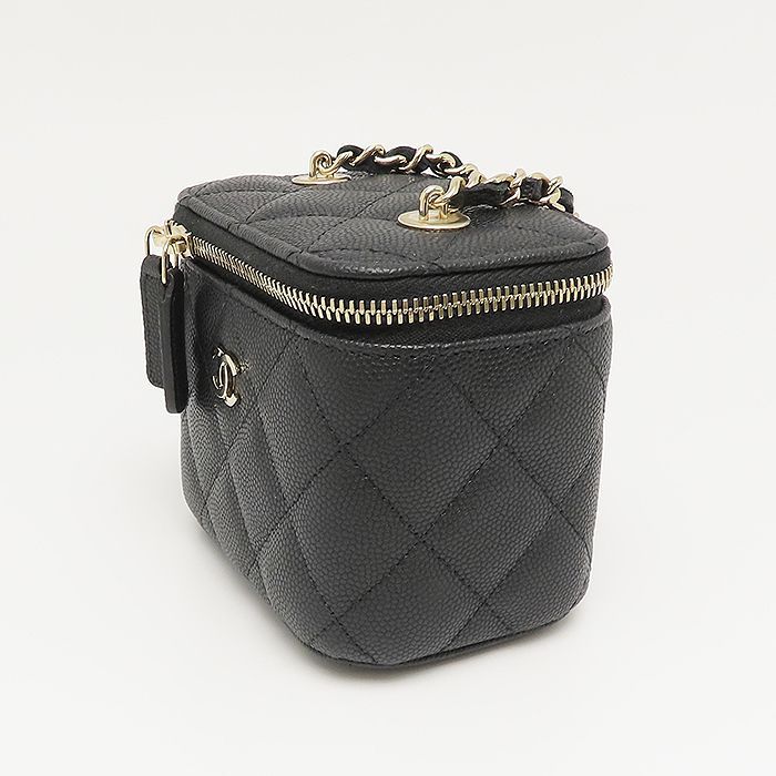 CHANEL ミニバニティ チェーン ショルダー バッグ AP2158 キャビア