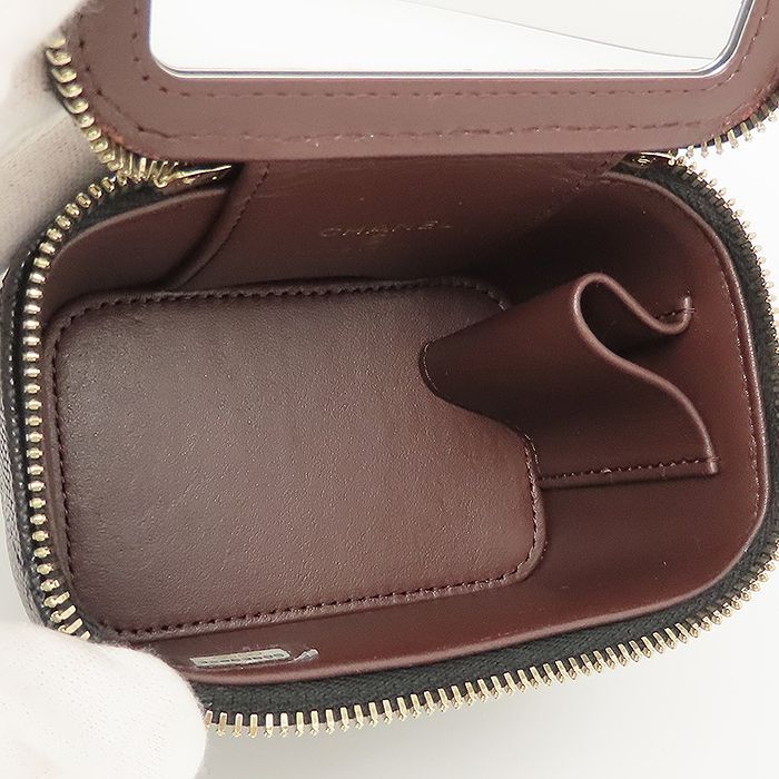 CHANEL ミニバニティ チェーン ショルダー バッグ AP2158 キャビア