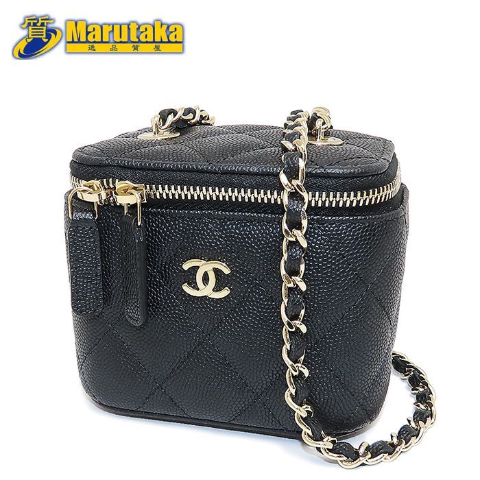 CHANEL ミニバニティ チェーン ショルダー バッグ AP2158 キャビア