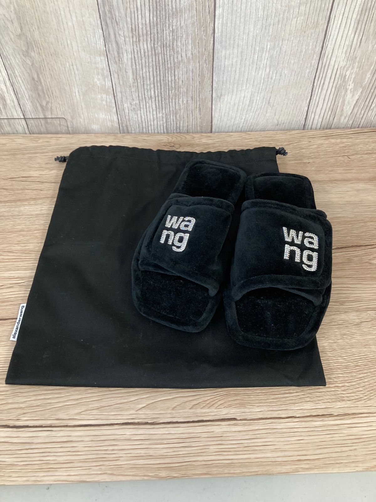 alexanderwang アレキサンダーワン サンダル ブラック ベロア 35 約22.5cm 平塚店　衣料品　㉘