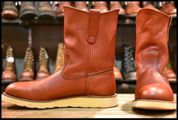 【7.5D 良品 緑犬タグ 95年】レッドウィング 866 ペコス オロラセット 赤茶 クッションソール ブーツ redwing pecos HOPESMORE【GE390】