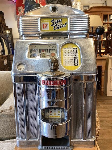 ♪40s USA vintage SLOT machine jennings sun chief