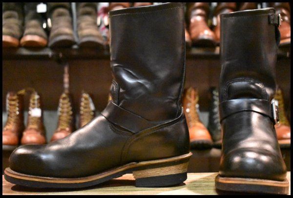 【9D 良品 旧シルエット 06年】レッドウィング 2268 エンジニア 黒 ブラック スチールトゥ ブーツ redwing HOPESMORE【GE395】