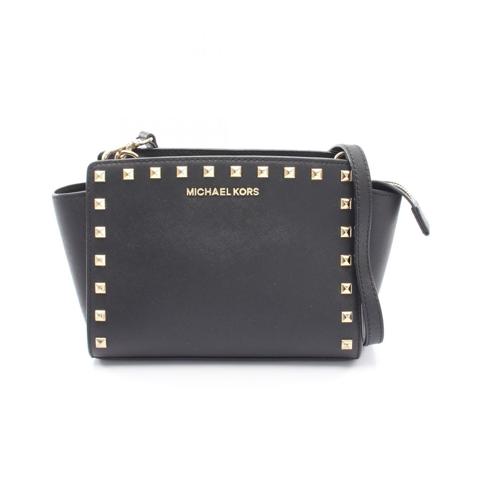 マイケルコース Michael Kors ショルダーバッグ SELMA SUTUDDED MEDIUM MESSENGER セルマ スタッズ 30T3GSMM2L ブラック レザー スタッズ ショルダーバッグ レディース Used B 8,588円