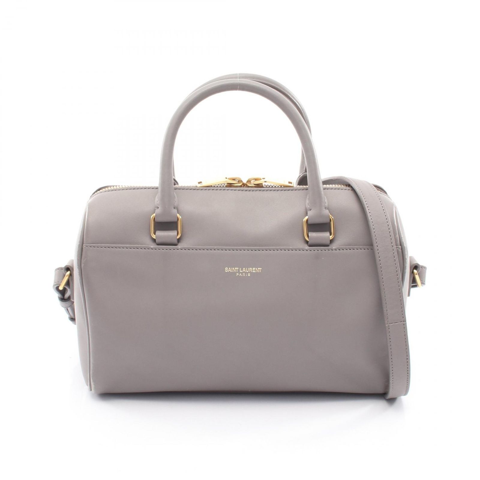 サンローランパリ SAINT LAURENT PARIS ハンドバッグ ベイビーダッフル 2WAY グレー レザー 2wayショルダー レディース Used B