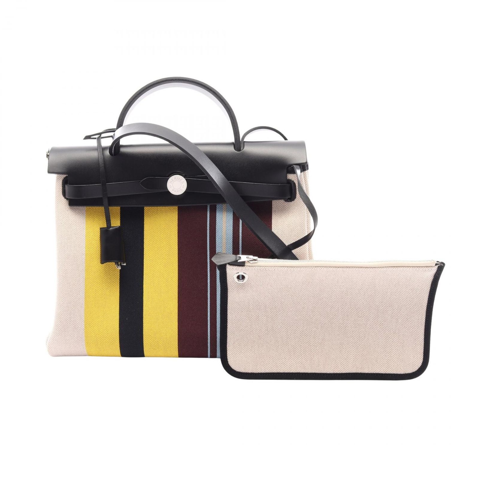 エルメス HERMES ハンドバッグ エールバッグジップPM ルトゥルネ レイユール デキパージュ エクリュ 2WAY ブラック/エクリュ/マルチ その他 エールバッグジップPM ルトゥルネ レイユール・デキパージュ