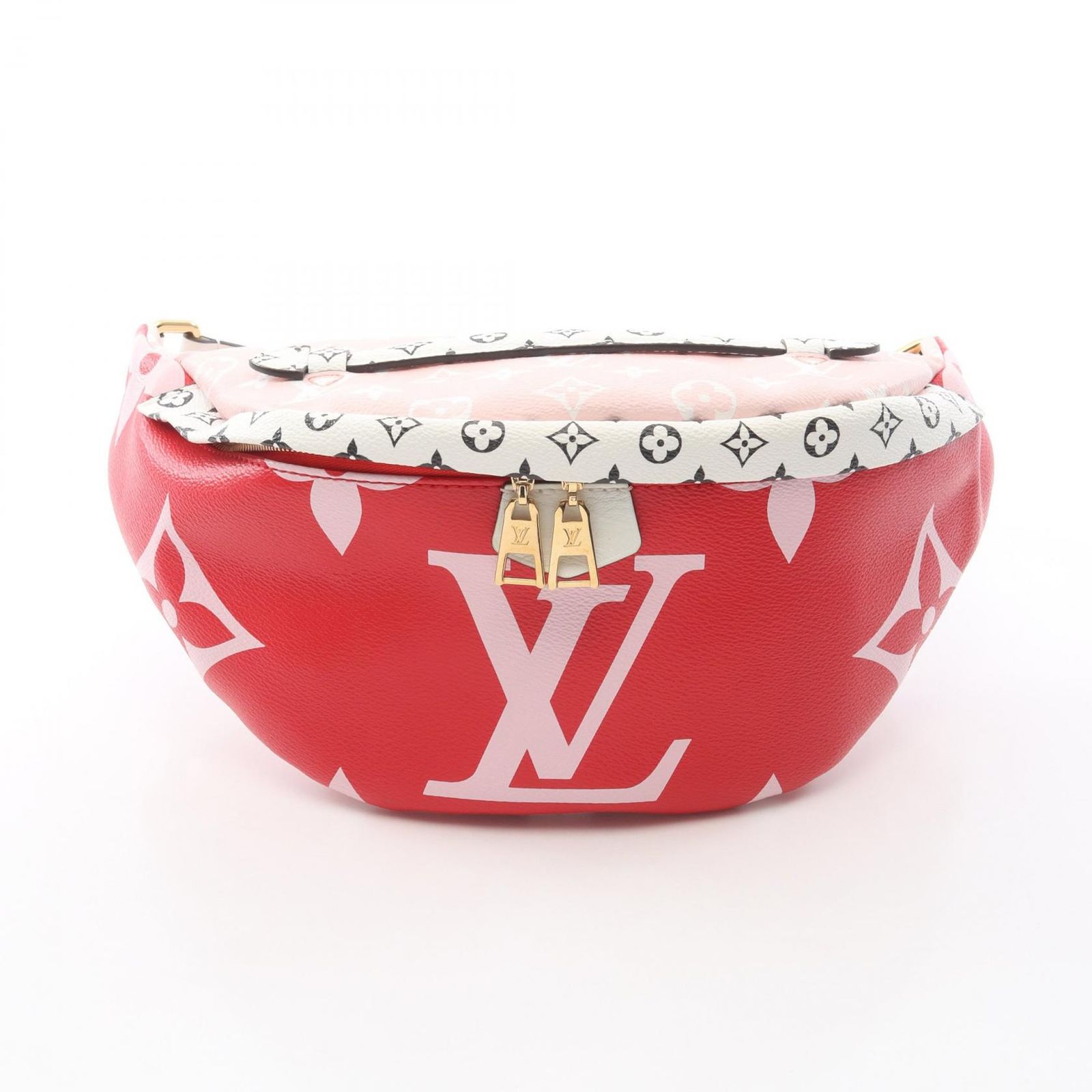 ルイ・ヴィトン LOUIS VUITTON ウエストバッグ ボディバッグ バムバッグ モノグラムジャイアント M44575 ルージュ PVCコーティングキャンバス レザー バムバッグ