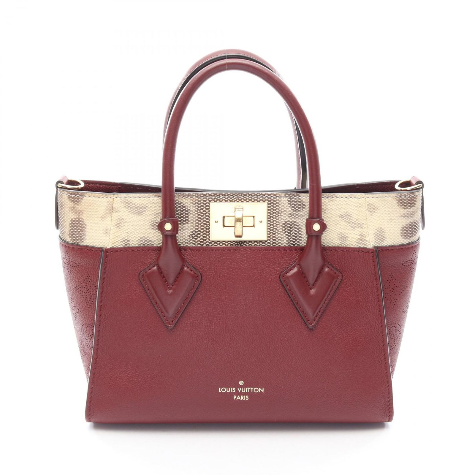 ルイ・ヴィトン LOUIS VUITTON ハンドバッグ オンマイサイド PM M22911 グリオットレッド レザー オンマイサイドPM レディース Used A