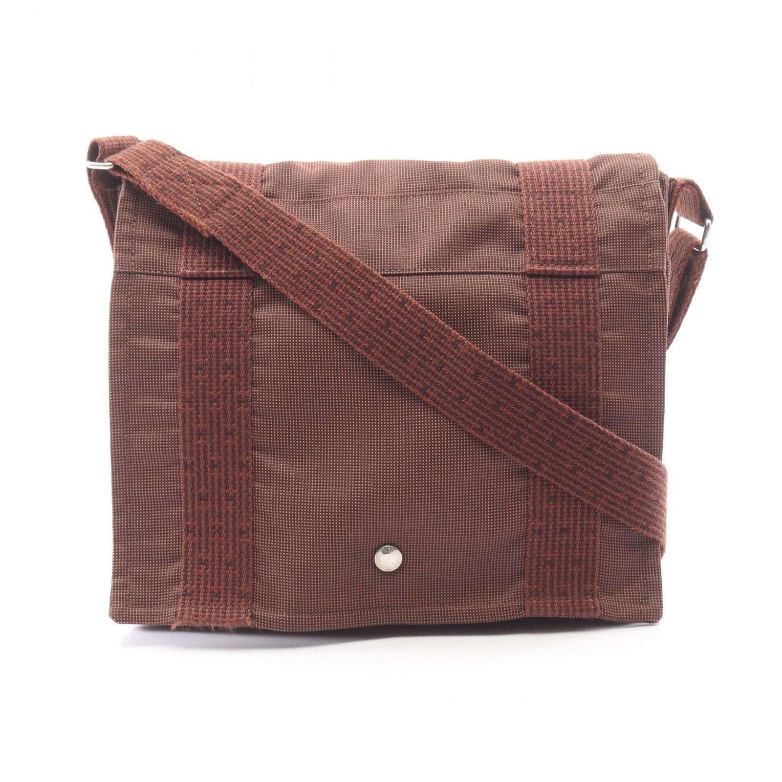 エルメス HERMES ショルダーバッグ エールライン バサスPM ブラウン キャンバス エールライン バサスPM ブラウン ユニセックス Used A