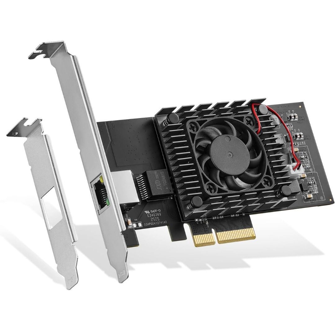 Binardat 10GイーサネットPCIeネットワークアダプタ、Intel X540チップLANコントローラ、Windows/Linux用10G/1G/100MbpsイーサネットRJ45 NICカード