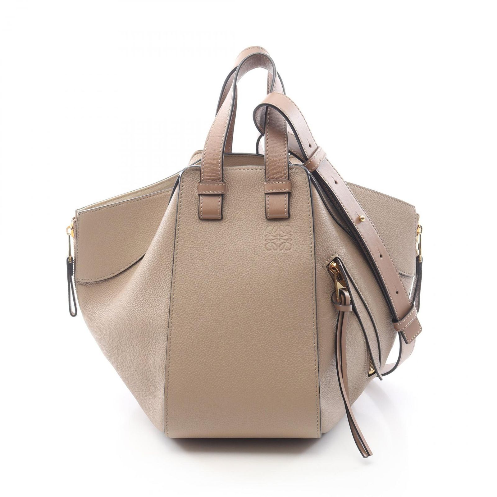 ロエベ LOEWE ハンドバッグ ハンモックバッグ スモール WAY A538S35X51 グレージュ レザー ハンモック スモール レディース Used A
