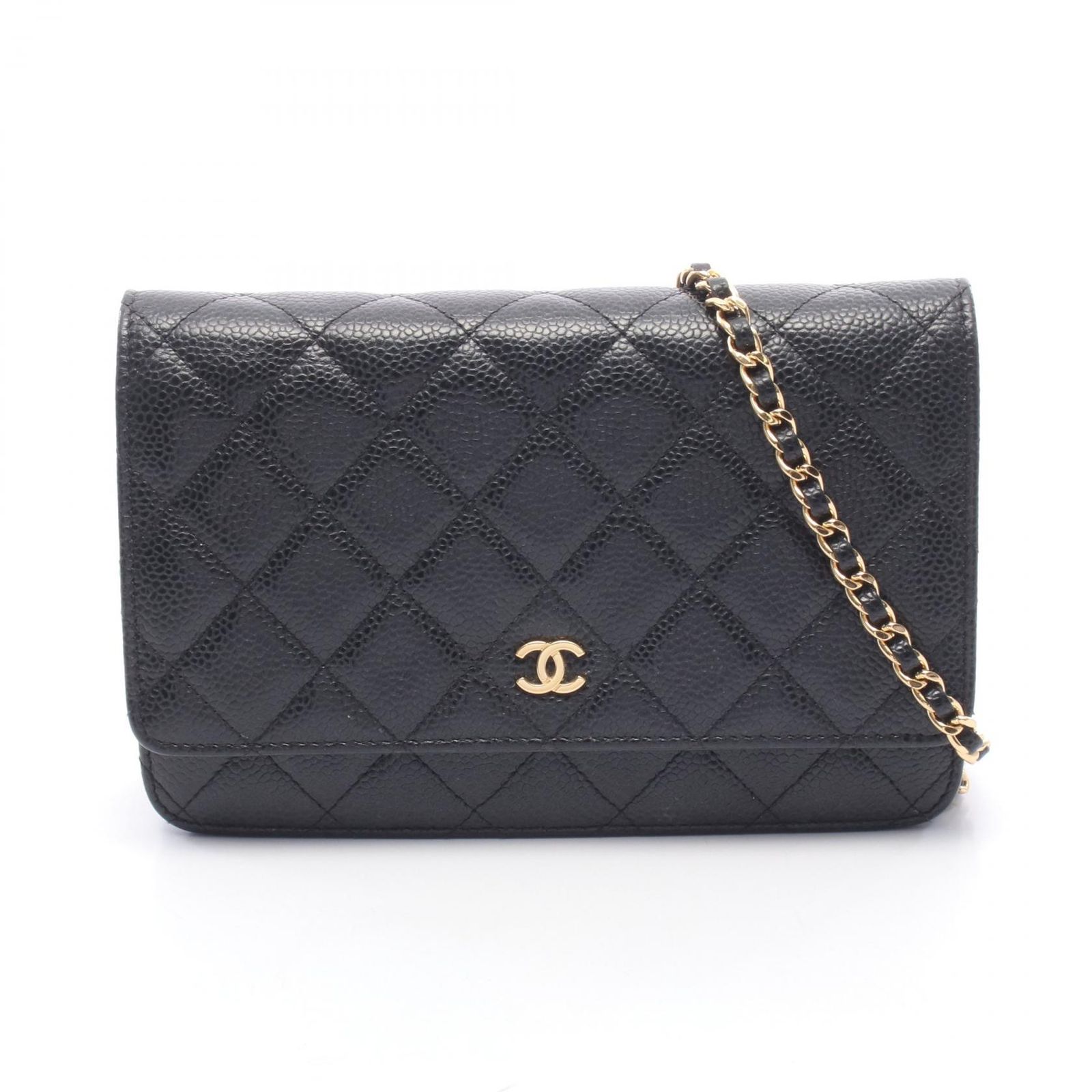 シャネル CHANEL ショルダーバッグ マトラッセ AP0250 ブラック キャビアスキン(グレインドカーフ) マトラッセ チェーンウォレット レディース Used B