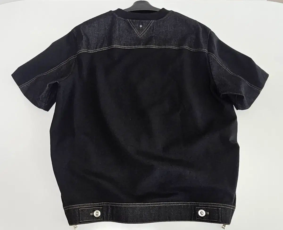 システムオム ブラック デニム ミックス 半袖Tシャツ (95)