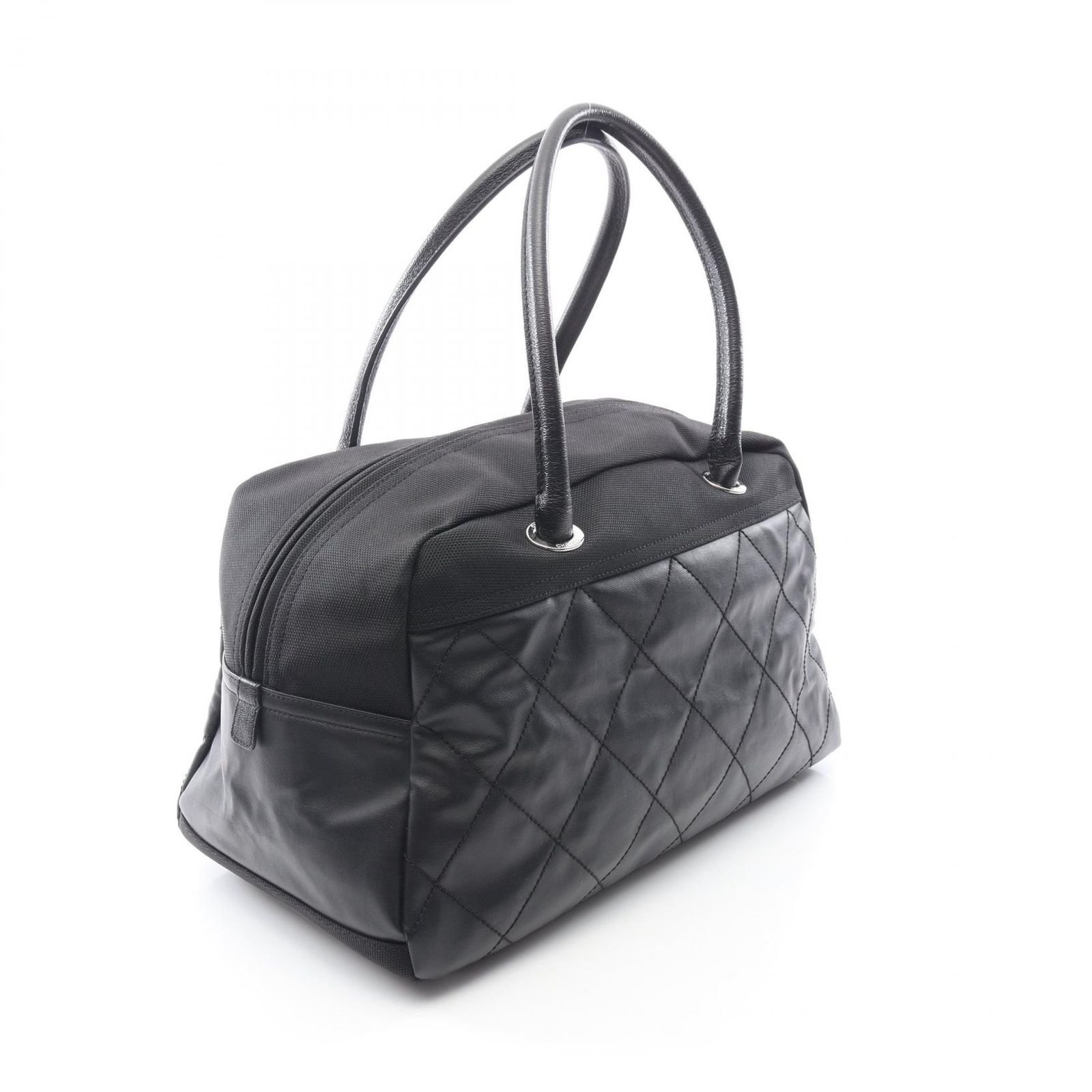 シャネル CHANEL ボストンバッグ パリビアリッツ ブラック PVC 