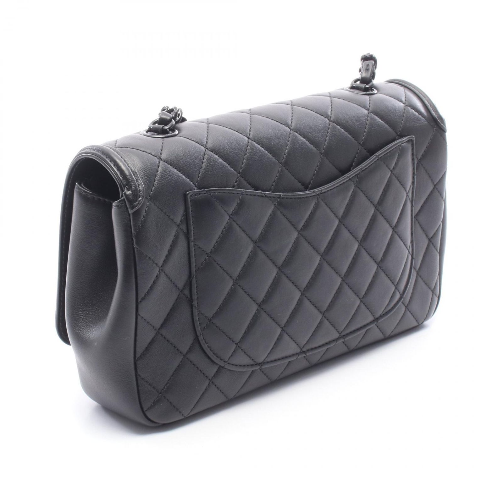 シャネル CHANEL ショルダーバッグ マトラッセ ブラック レザー