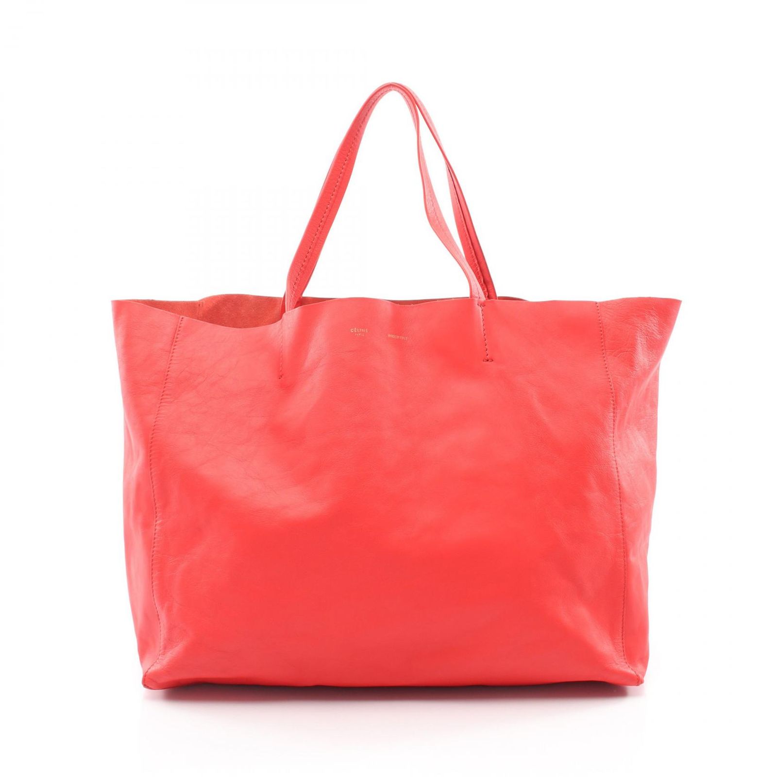 セリーヌ CELINE トートバッグ HORIZONTAL CABAS ホリゾンタル カバ 166113DBT レッド レザー ホリゾンタル カバ レディース Used B