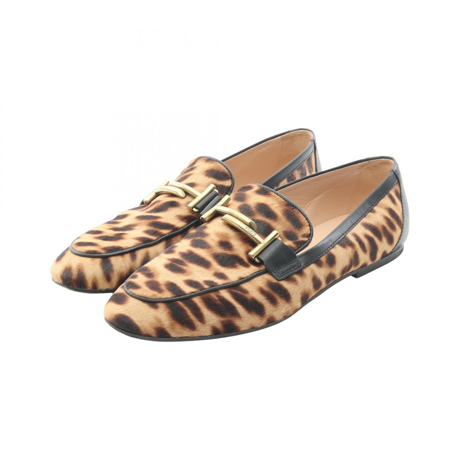 トッズ TOD'S ローファー ダブルT レオパード レザー ローファー レディース Used B 8,249円