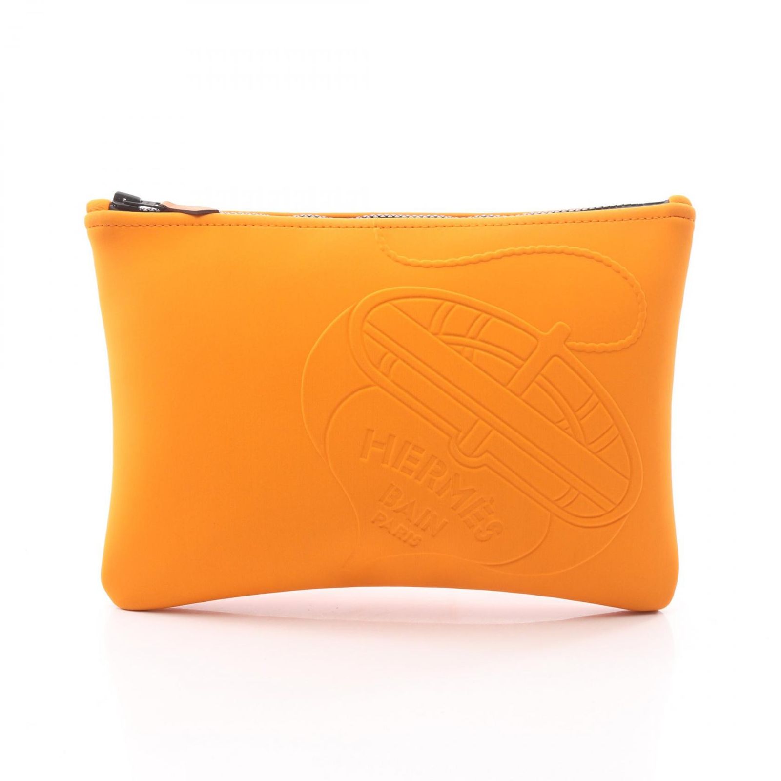 エルメス HERMES ポーチ ネオバン タラサMM ブラック金具 H103748M 03 オレンジ レザー ネオバン・タラサ MM オレンジ レディース Used A