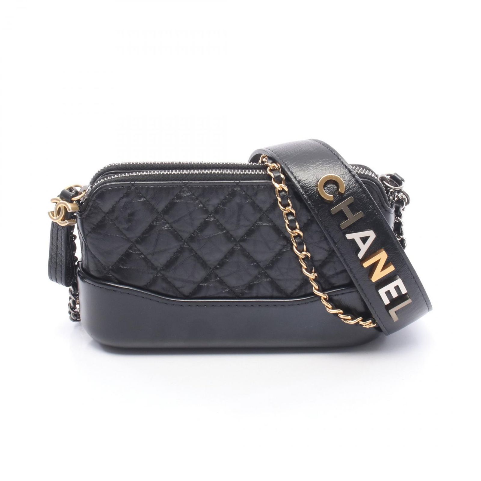 シャネル CHANEL ショルダーバッグ ガブリエル A94505 ブラック カーフ(牛革) レザー ガブリエル ドゥ チェーンウォレット レディース Used A