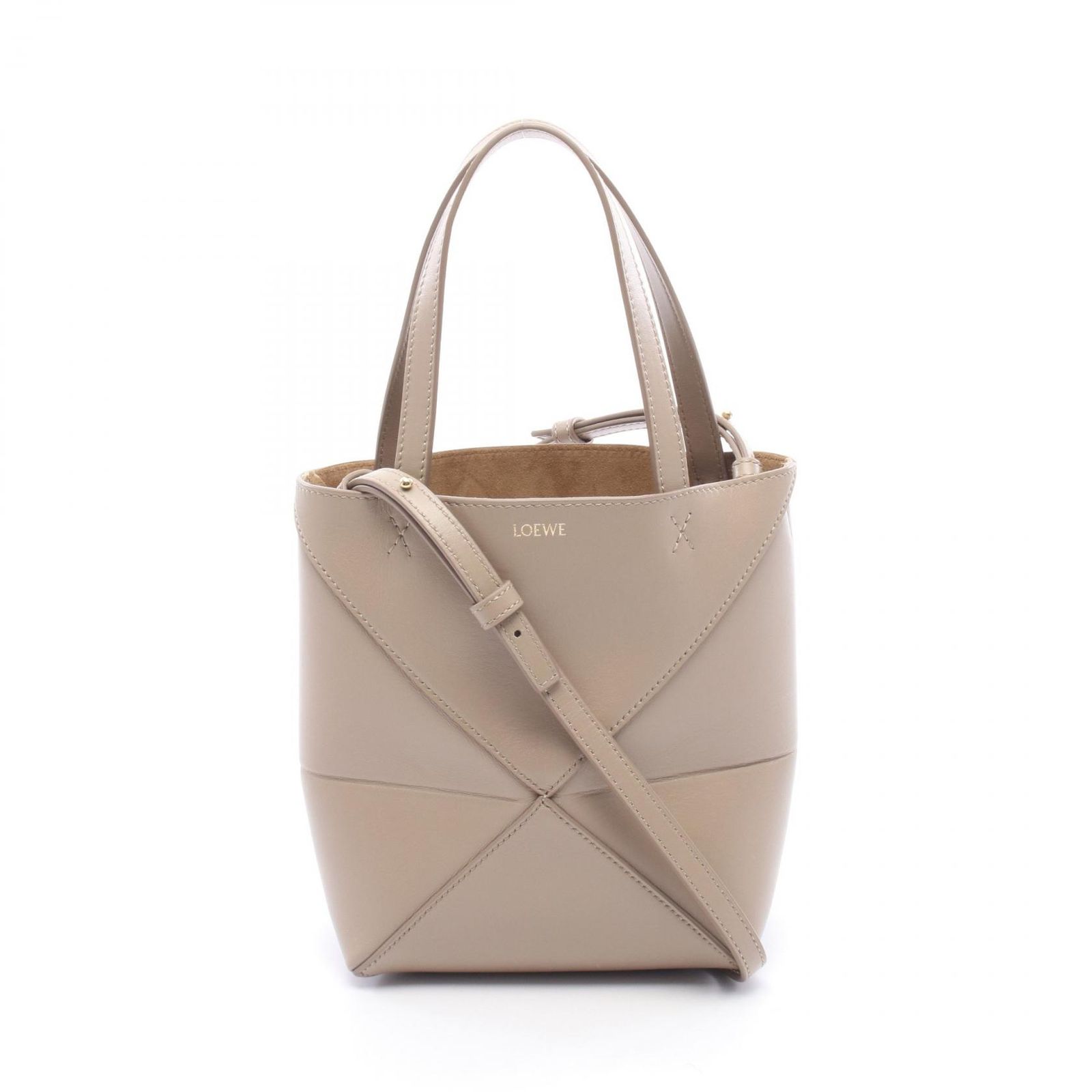 ロエベ LOEWE ハンドバッグ パズルフォルド ミニ 2WAY A657V25X01 グレージュ レザー パズルフォルドトート ミニ レディース Used A