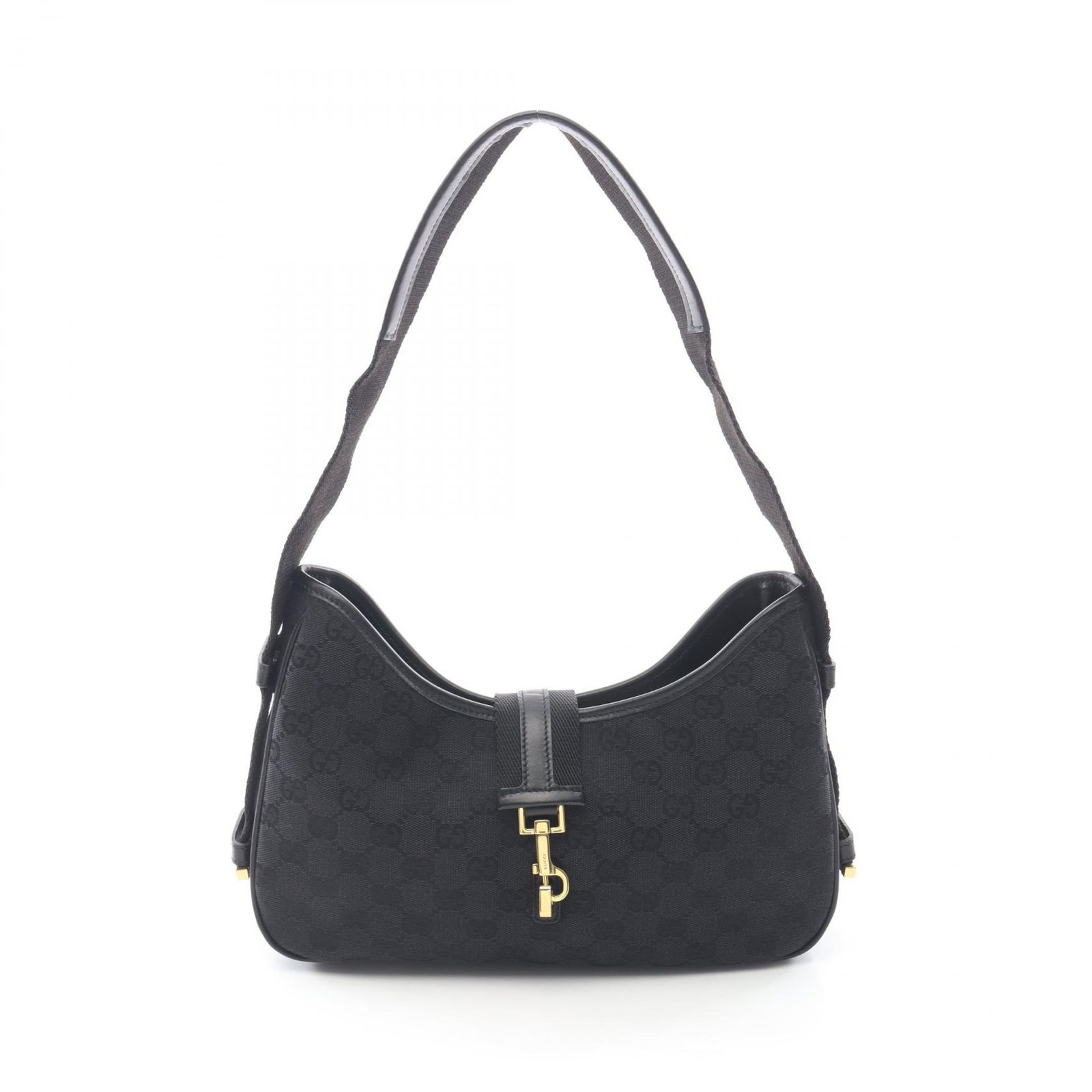 グッチ GUCCI ショルダーバッグ GGキャンバス 92736 ブラック キャンバス レザー ショルダーバッグ レディース Used A