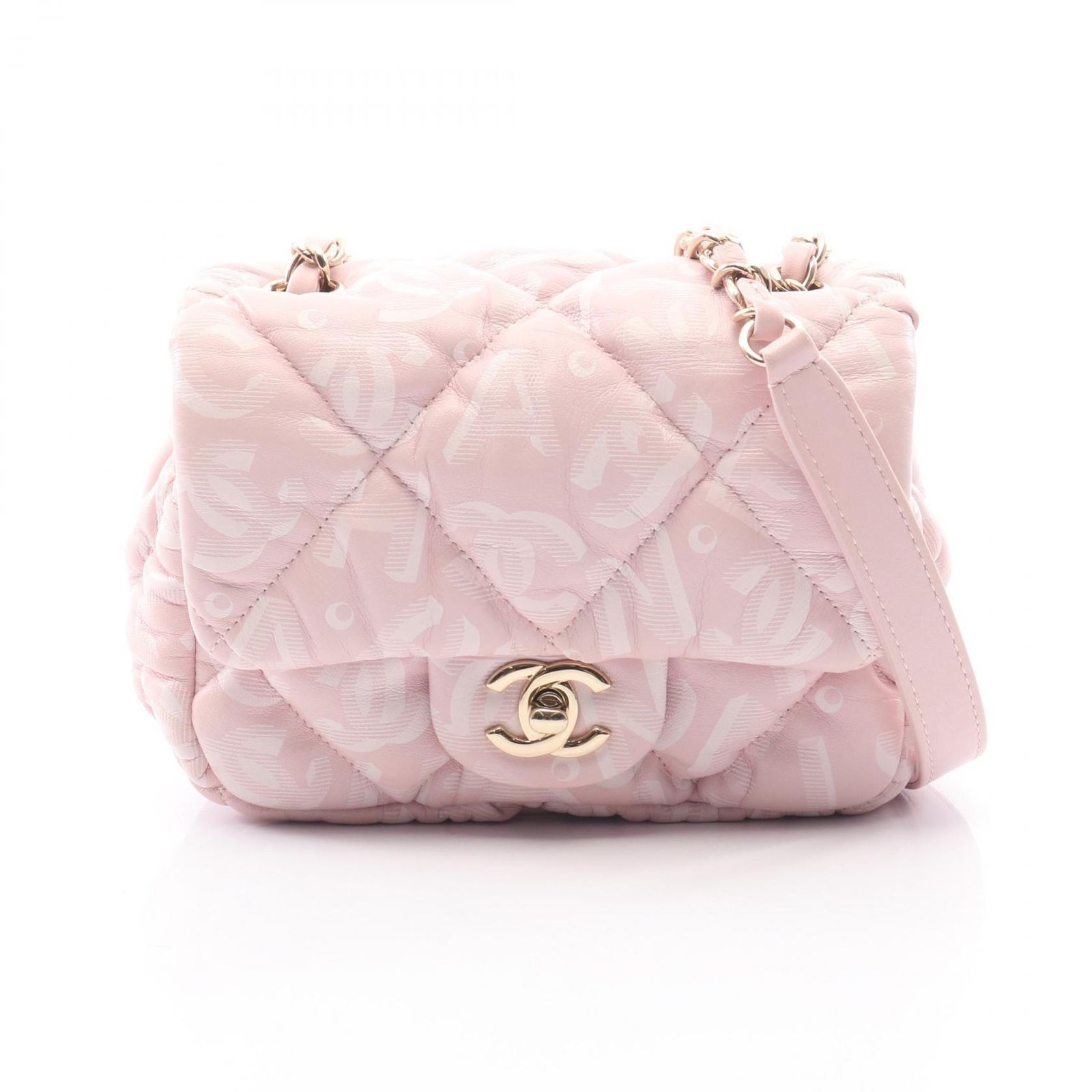 シャネル CHANEL ショルダーバッグ マトラッセ ココネージュ ライトピンク ラムスキン（羊革） マトラッセ ココネージュ チェーンショルダー レディース Used A