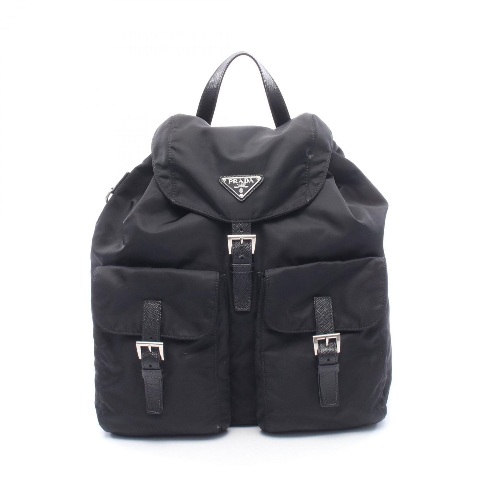 プラダ PRADA リュックサック バックパック Re-Nylon 2WAY 2VZ110 ブラック ナイロン レザー トライアングルロゴ バックパック メンズ Used A