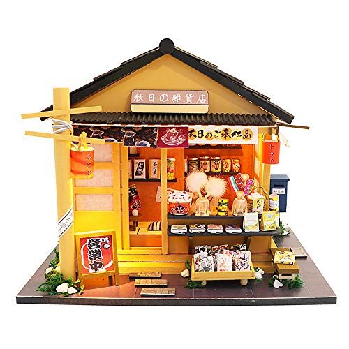 moin moin ドールハウス ミニチュア 1/24 スケール 手作りキット セット 秋日の雑貨店 駄菓子屋 昭和 和風 日本 ショップ お店 | LEDライト + 制作ツール + アクリルケース 1912DH126ma de7d6d3f