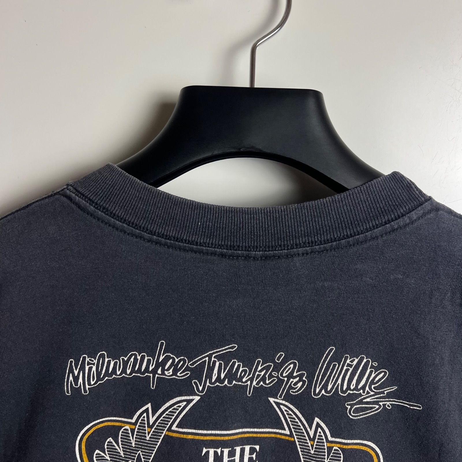 HARLEY DAVIDSON 90s USA vintage 90th memorial Tee M BLK ハーレー