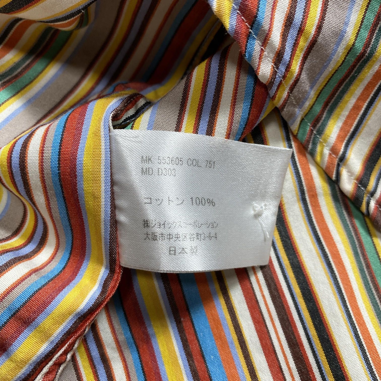 GQ5349◇Paul Smith：マルチカラーストライプ長袖シャツ◇M◇オレンジ