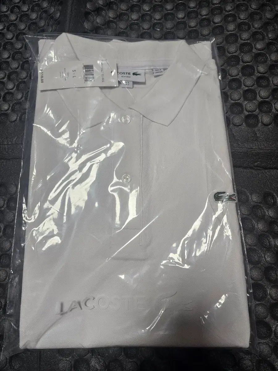 ラコステ スリムフィット ピケ ポロ 白 新品 L