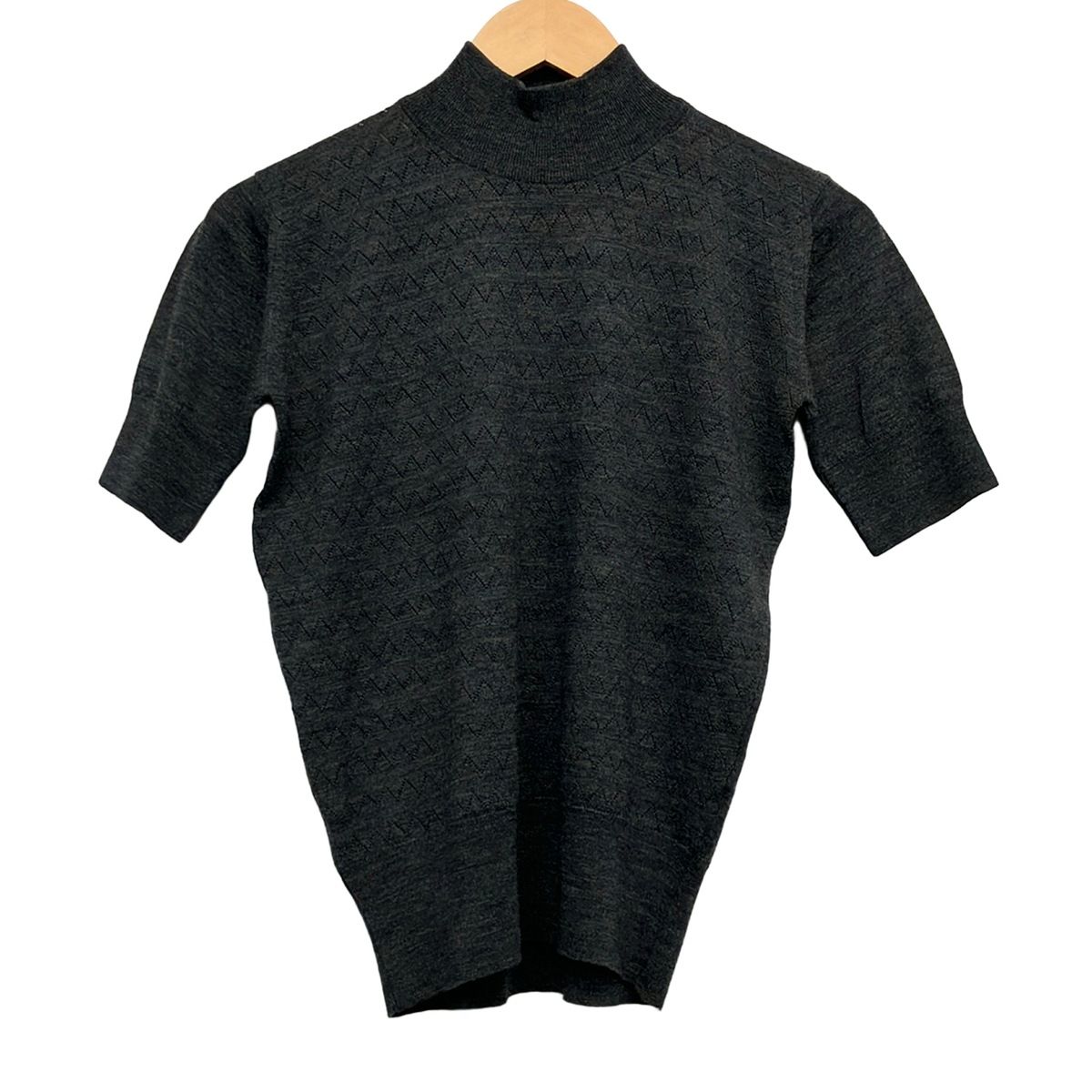 JOHN SMEDLEY(ジョンスメドレー) 半袖セーター サイズMED レディース美品 - ダークグレー ハイネック