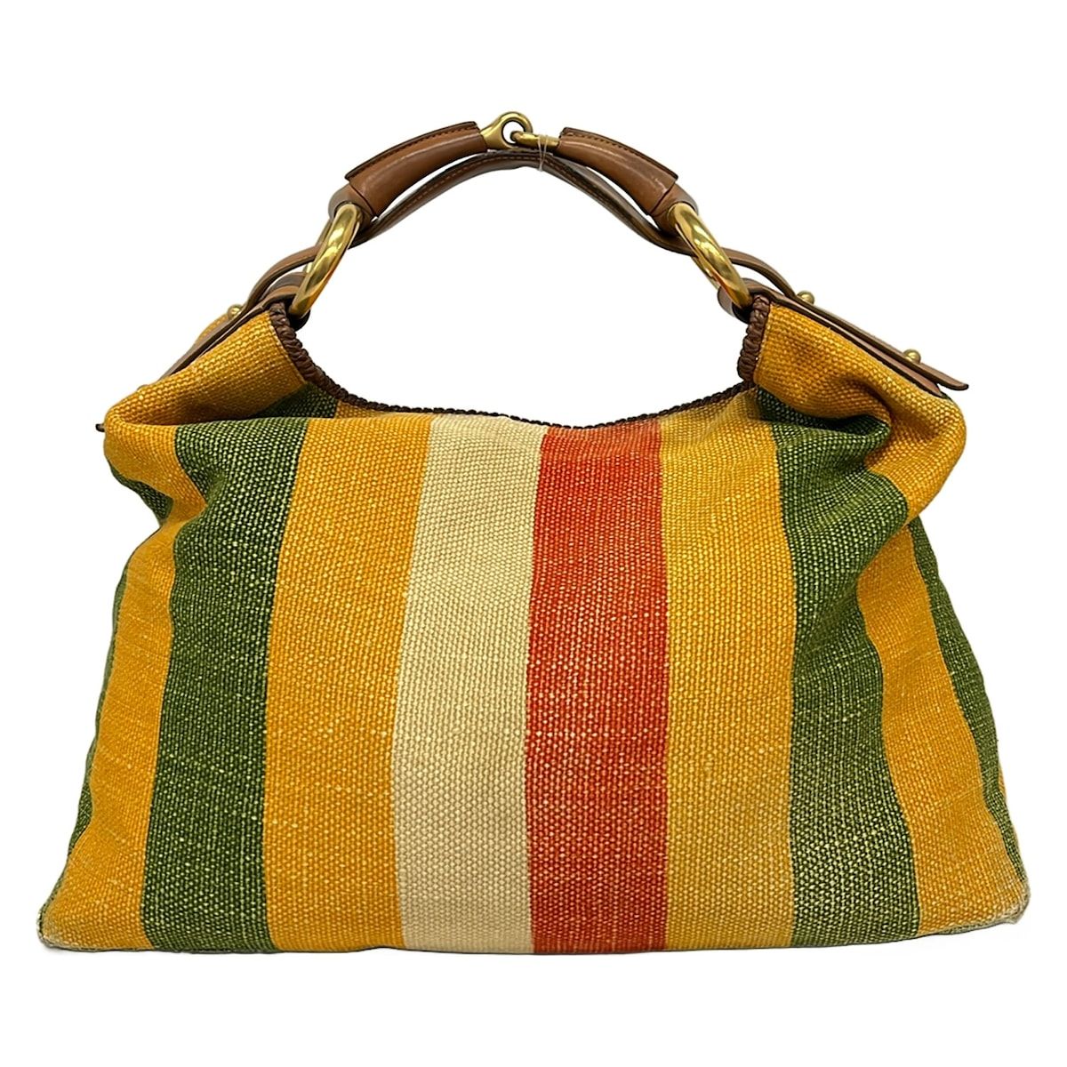GUCCI(グッチ) ハンドバッグ ホースビット 114900 オレンジ×レッド×マルチ ストライプ レザー