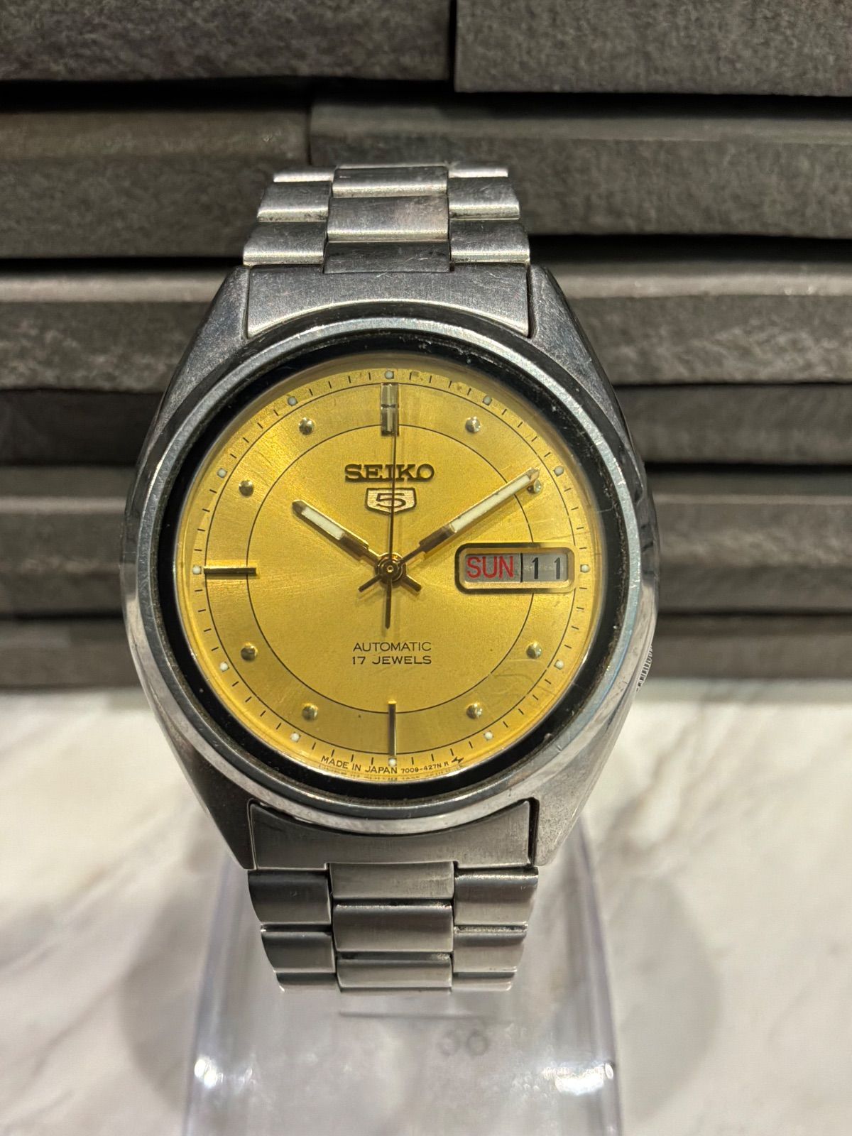 稼働品】【希少】SEIKO セイコー 5 AUTOMATIC 自動巻き 7009-6000 