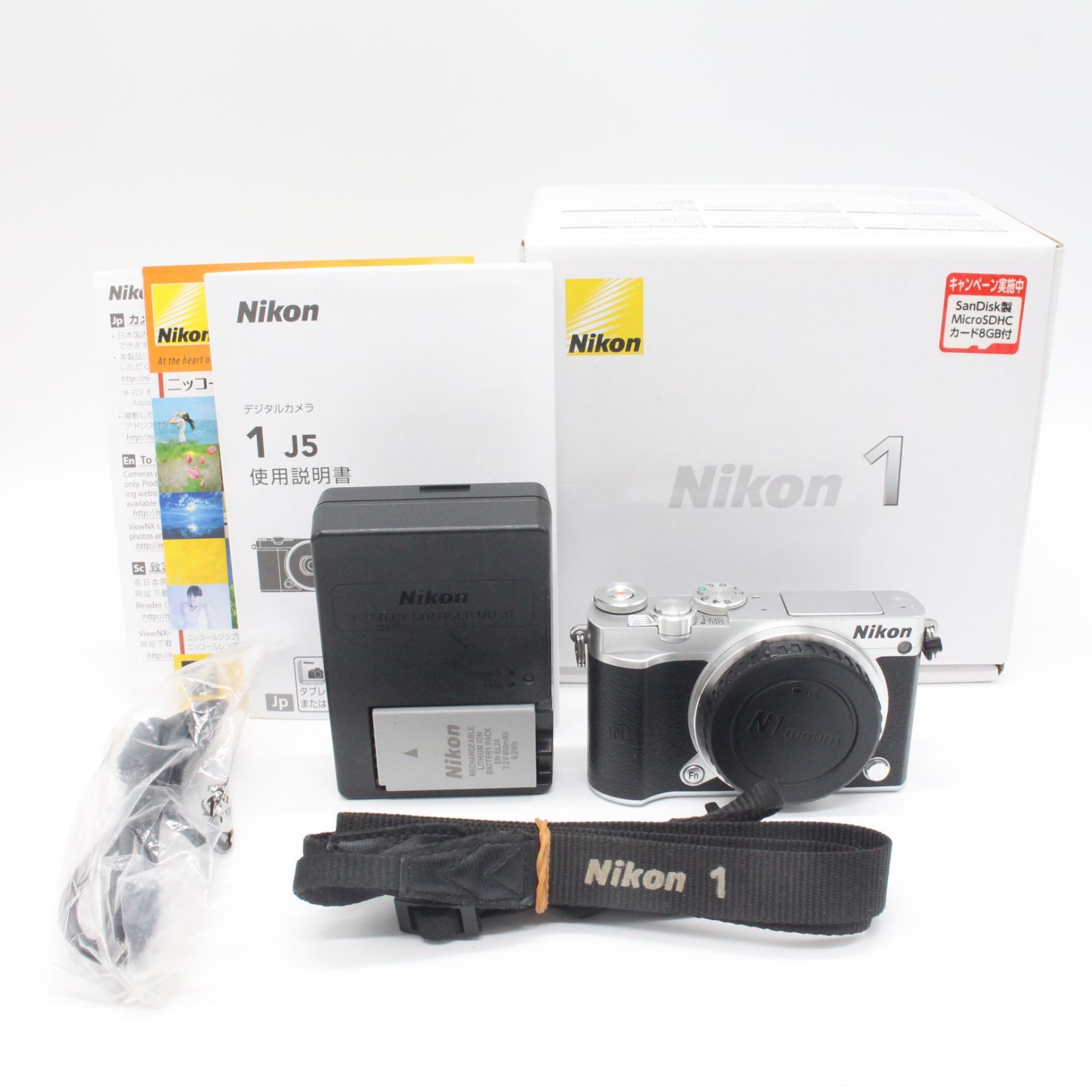 8179ショット！嬉しい本箱・説明書付き！■良品■ Nikon Nikon1 J5 ボディ シルバー 18,834円