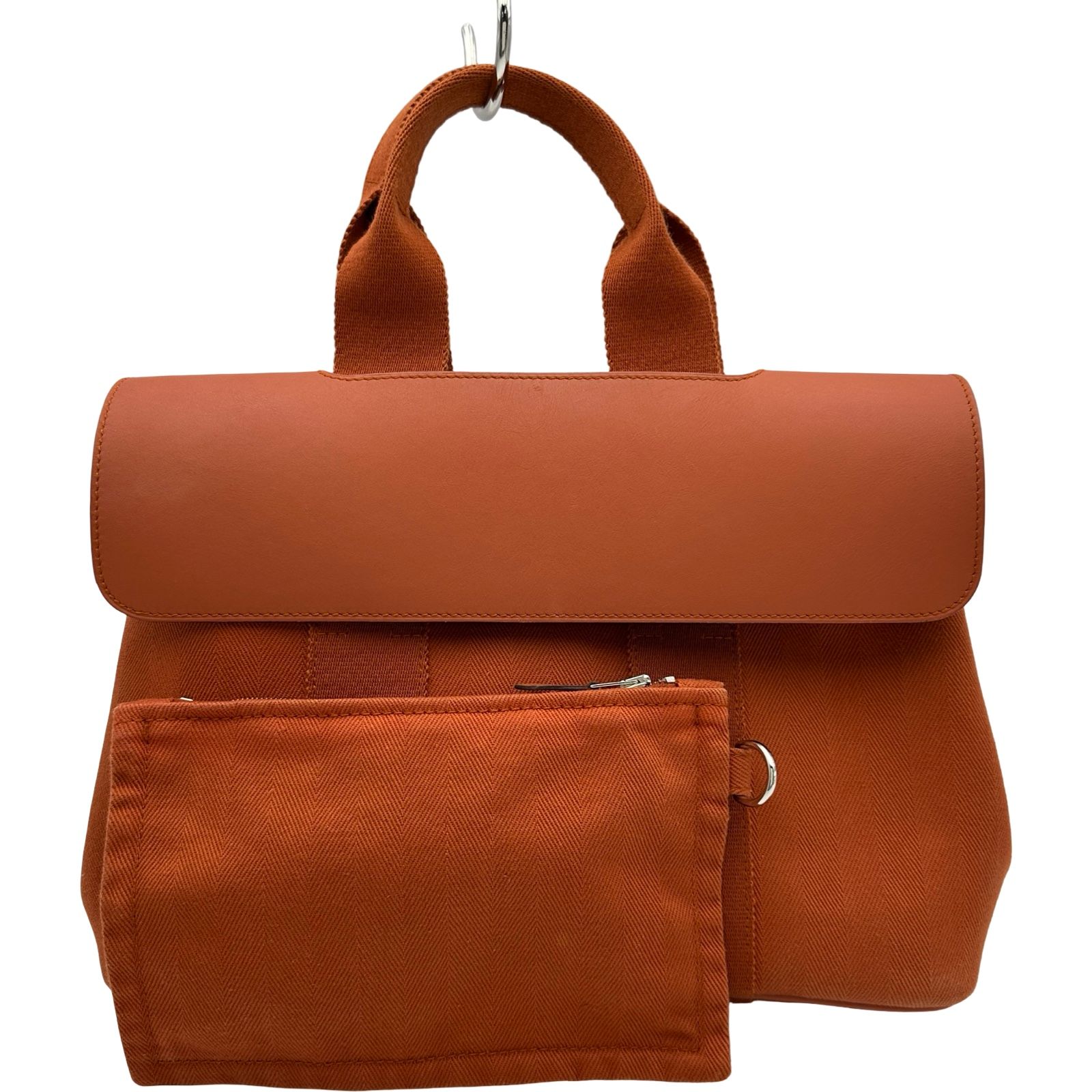 エルメス HERMES ヴァルパラインPM □J刻印 オレンジ シルバー金具 トワル レディース ハンドバッグ 83,050円