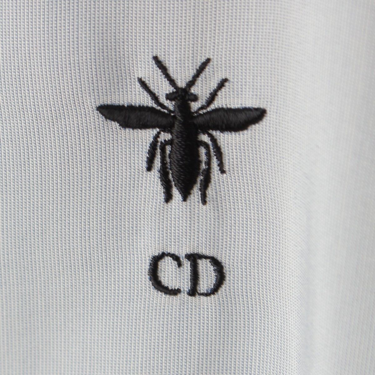 ディオール シルク BEE ビー 刺繍 シャツ ブラウス トップス 021B65A6014 ライトブルー 34【中古】