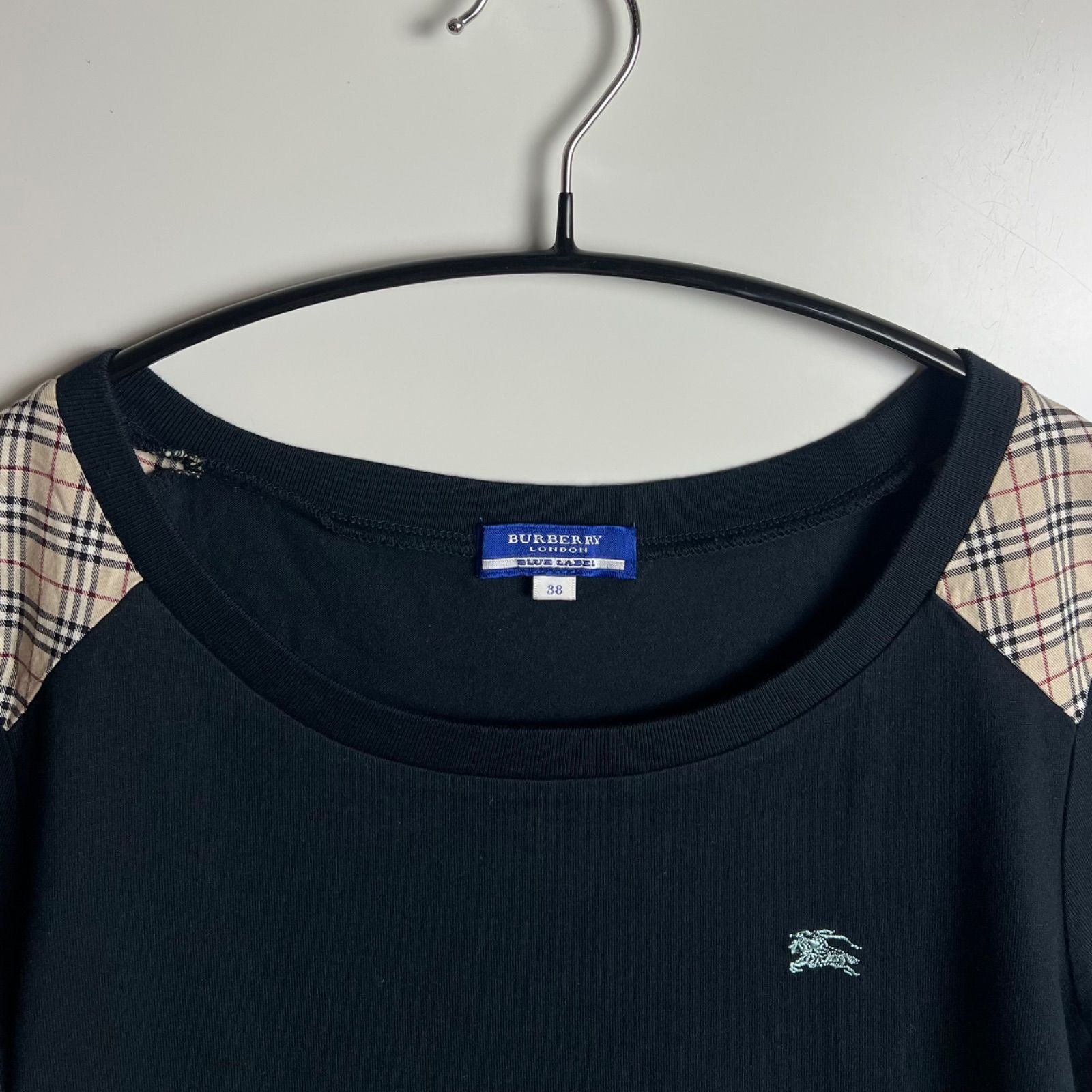 BURBERRY BLUE LABEL 00s y2k archive shoulder NOVA Tee 38 M