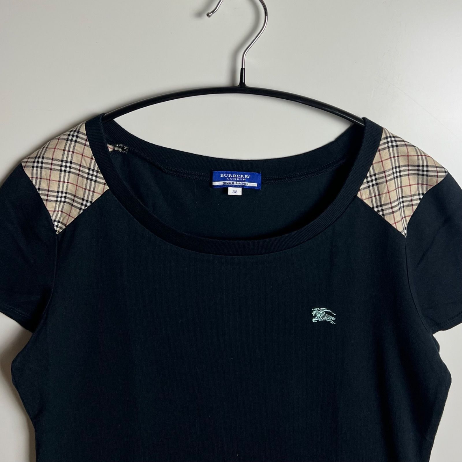 BURBERRY BLUE LABEL 00s y2k archive shoulder NOVA Tee 38 M