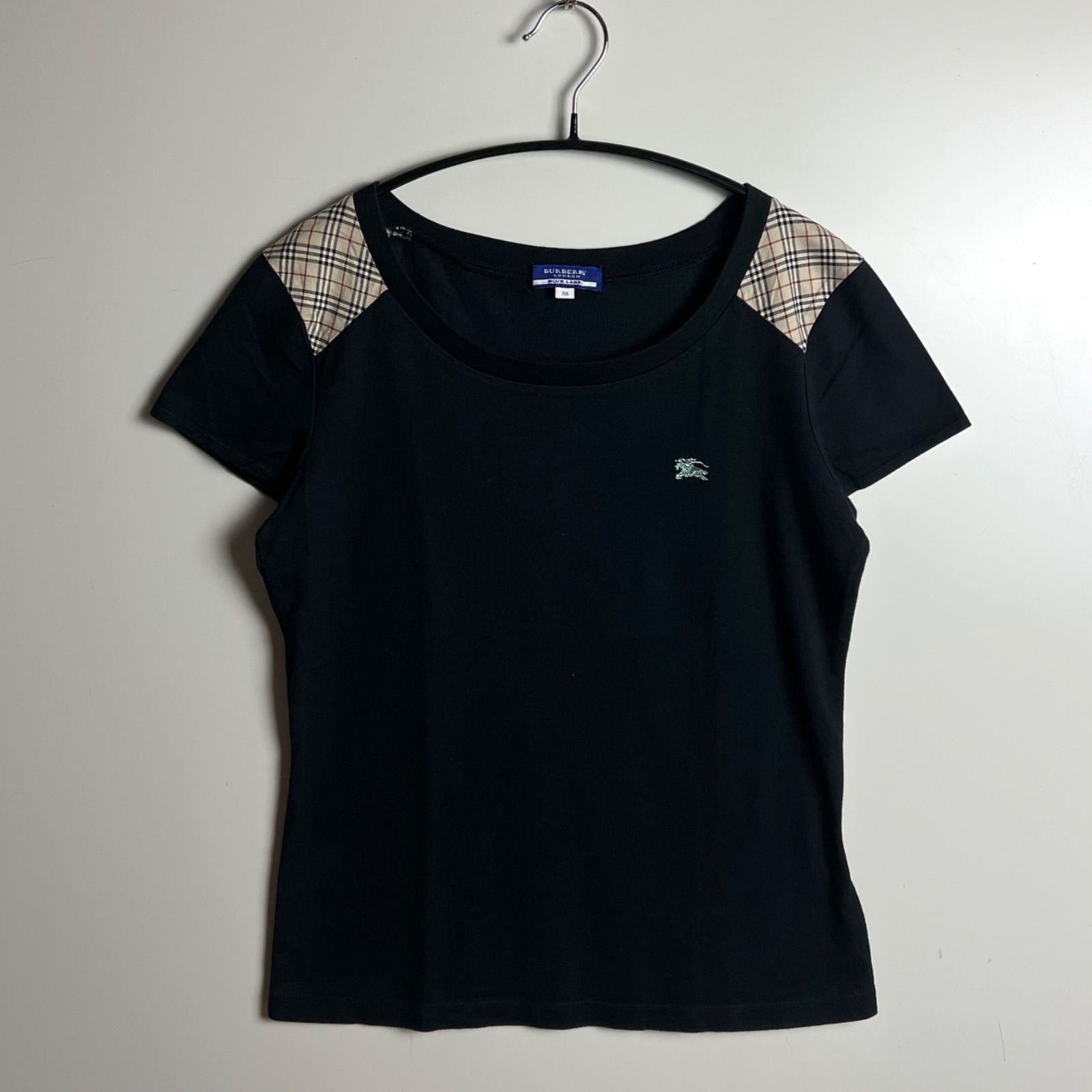 BURBERRY BLUE LABEL 00s y2k archive shoulder NOVA Tee 38 M
