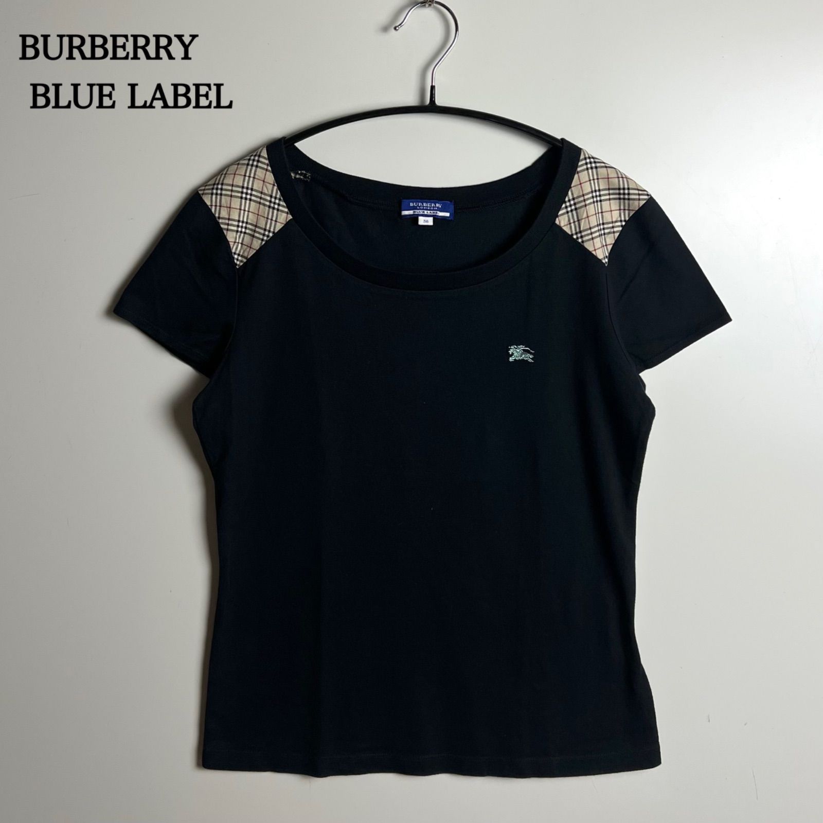 BURBERRY BLUE LABEL 00s y2k archive shoulder NOVA Tee 38 M