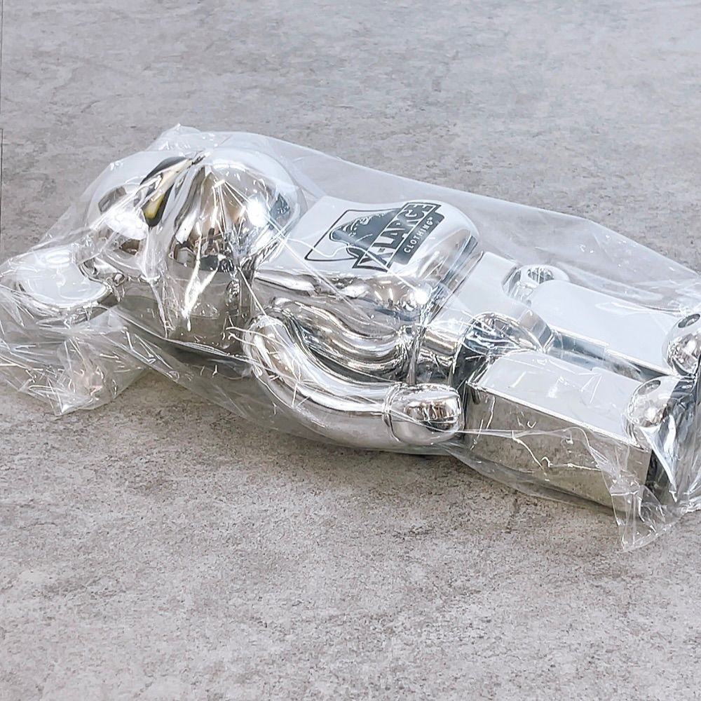 H-1434 メディコム・トイ BE@RBRICK ベアブリック 400% XLARGE(R)×HAJIMESORAYAMA シルバー 未使用品 コラボ フィギュア コレクション