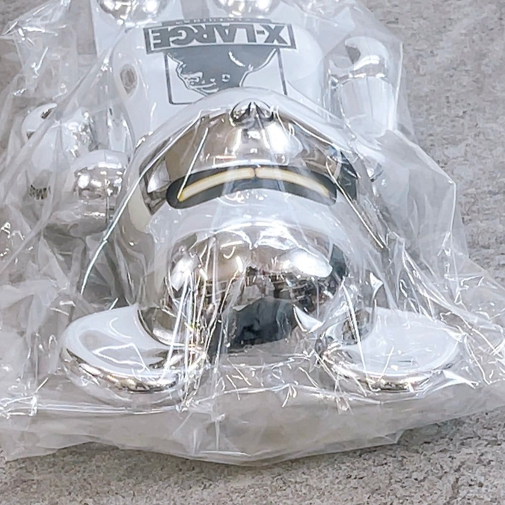 H-1434 メディコム・トイ BE@RBRICK ベアブリック 400% XLARGE(R)×HAJIMESORAYAMA シルバー 未使用品 コラボ フィギュア コレクション