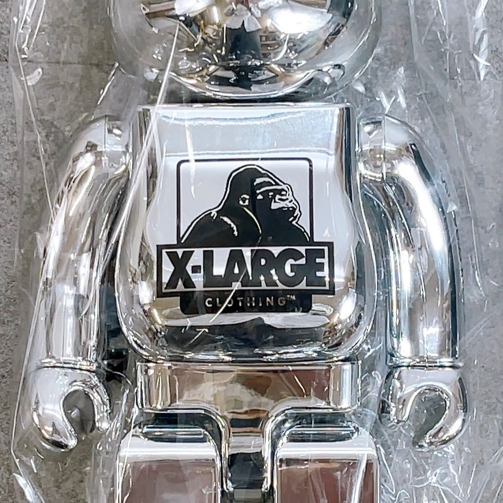 H-1434 メディコム・トイ BE@RBRICK ベアブリック 400% XLARGE(R)×HAJIMESORAYAMA シルバー 未使用品 コラボ フィギュア コレクション