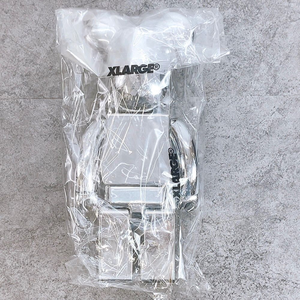 H-1434 メディコム・トイ BE@RBRICK ベアブリック 400% XLARGE(R)×HAJIMESORAYAMA シルバー 未使用品 コラボ フィギュア コレクション
